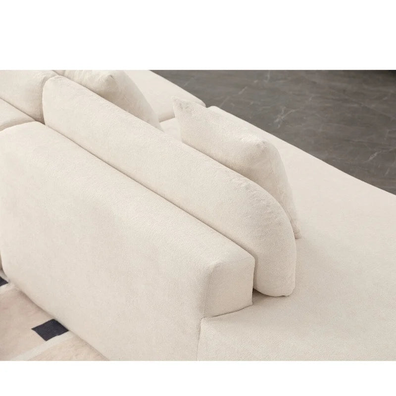 Canapé incurvé moderne en tissu éponge
