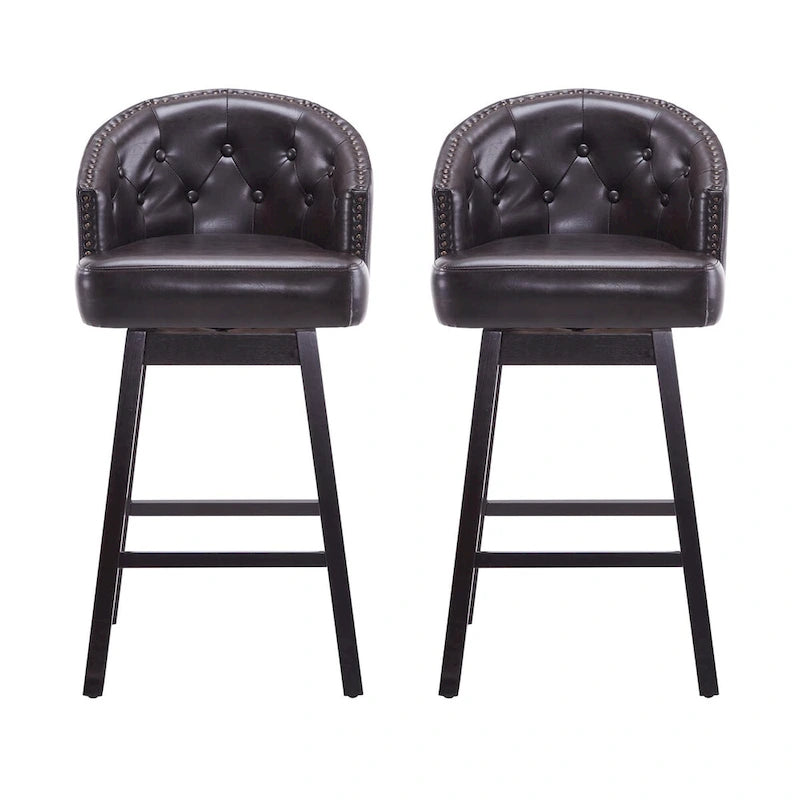 Tabourets de bar pivotants en hévéa de style moderne