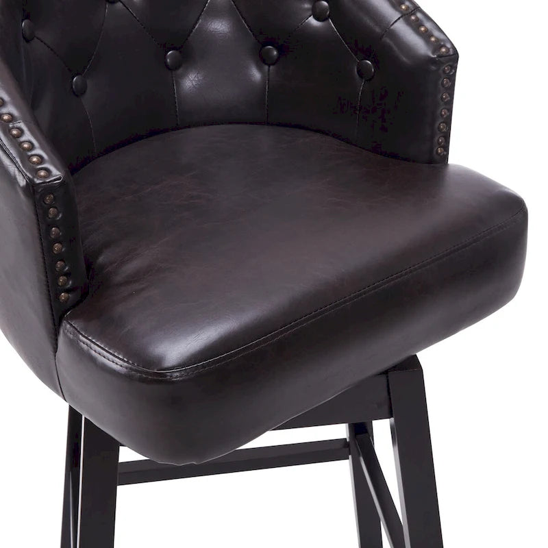 Tabourets de bar pivotants en hévéa de style moderne