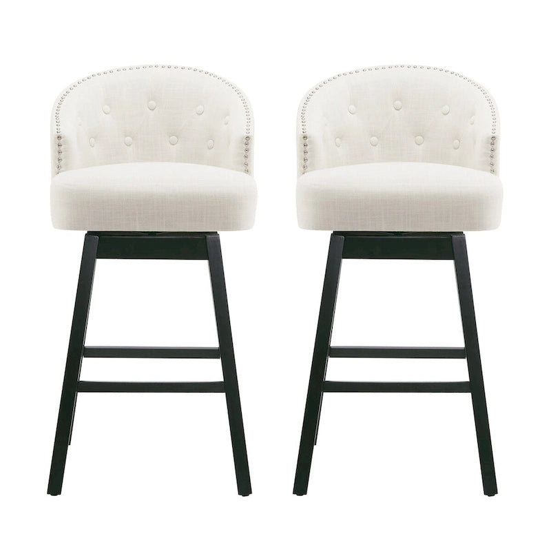 Tabourets de bar pivotants en hévéa de style moderne