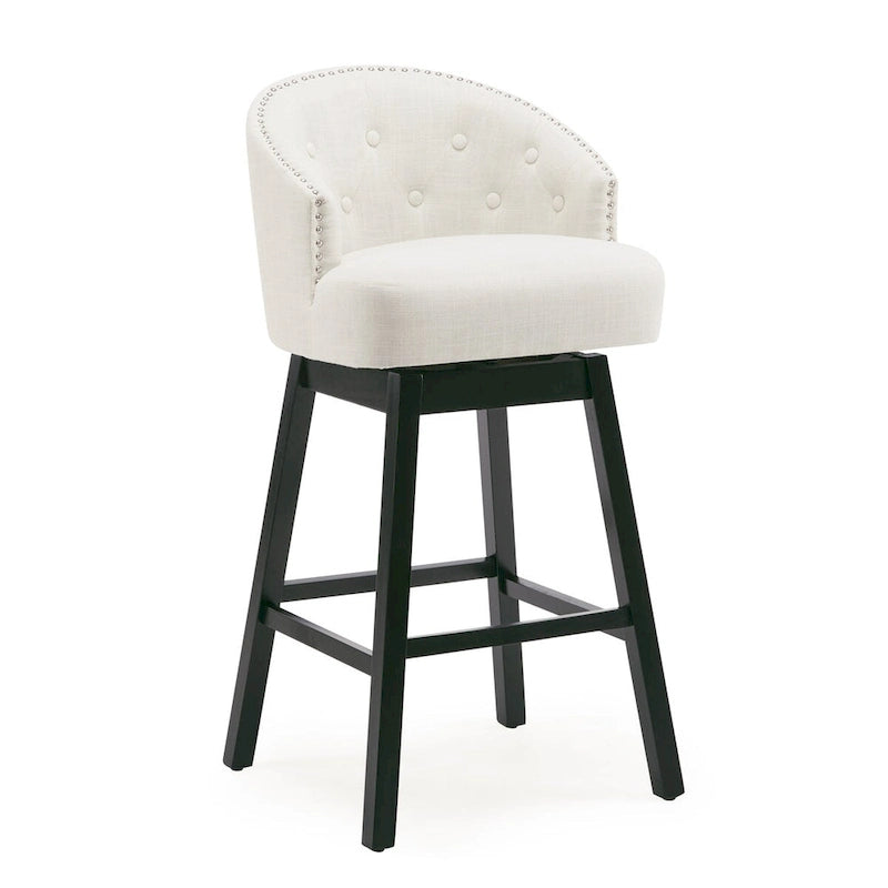 Tabourets de bar pivotants en hévéa de style moderne